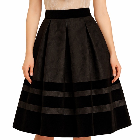 Badgley Mischka Black Cocktail Dress Skirt - Picture 2 of 12